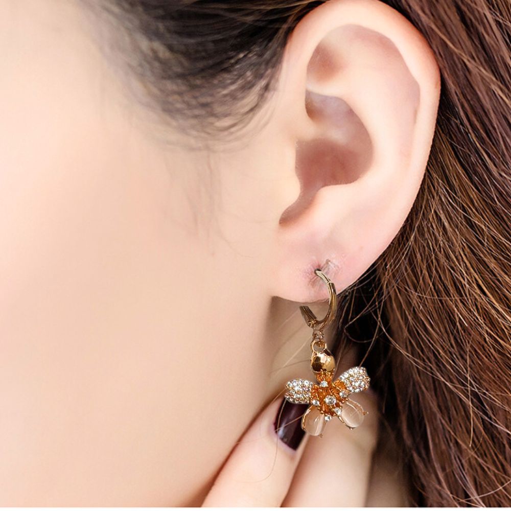 Combo Of 3 Pairs Rose Gold Plated Zircon Studded AD Earrings For Girls Women Design 4