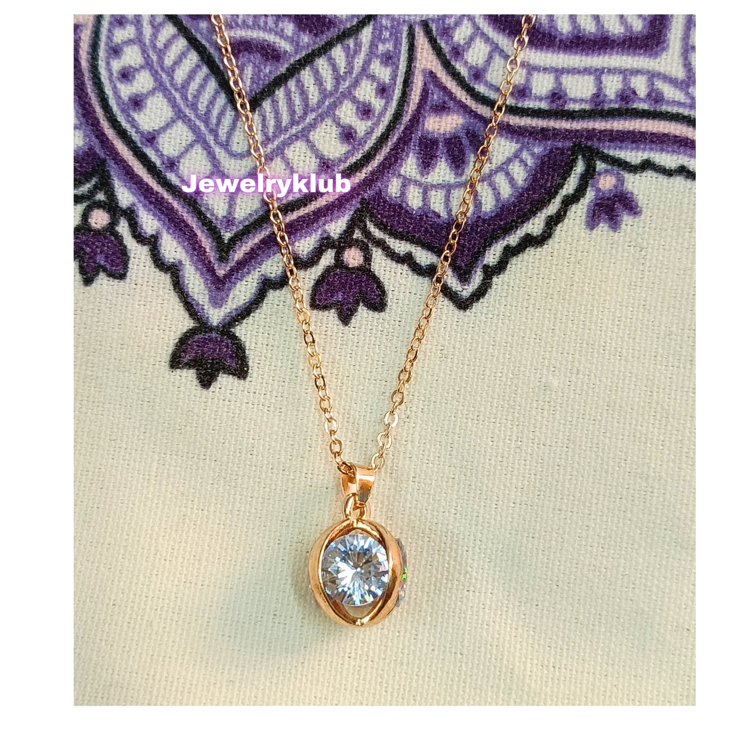 Fashion Stainless Steel American Diamond Pendant Necklace for Girls & Women - Adjustable Chain, Ideal for Daily Wear Design 10