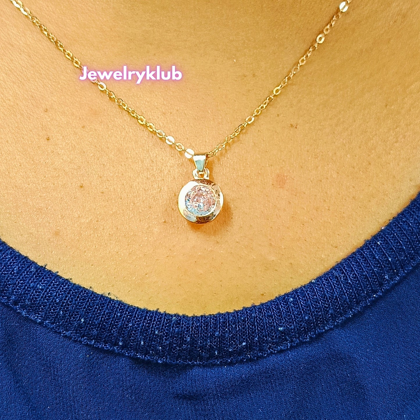 Fashion Stainless Steel American Diamond Pendant Necklace for Girls & Women - Adjustable Chain, Ideal for Daily Wear Design 9