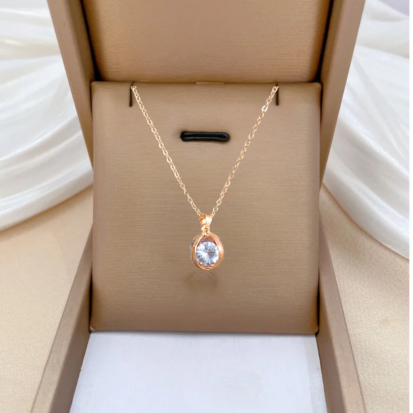 Fashion Stainless Steel American Diamond Pendant Necklace for Girls & Women - Adjustable Chain, Ideal for Daily Wear Design 10