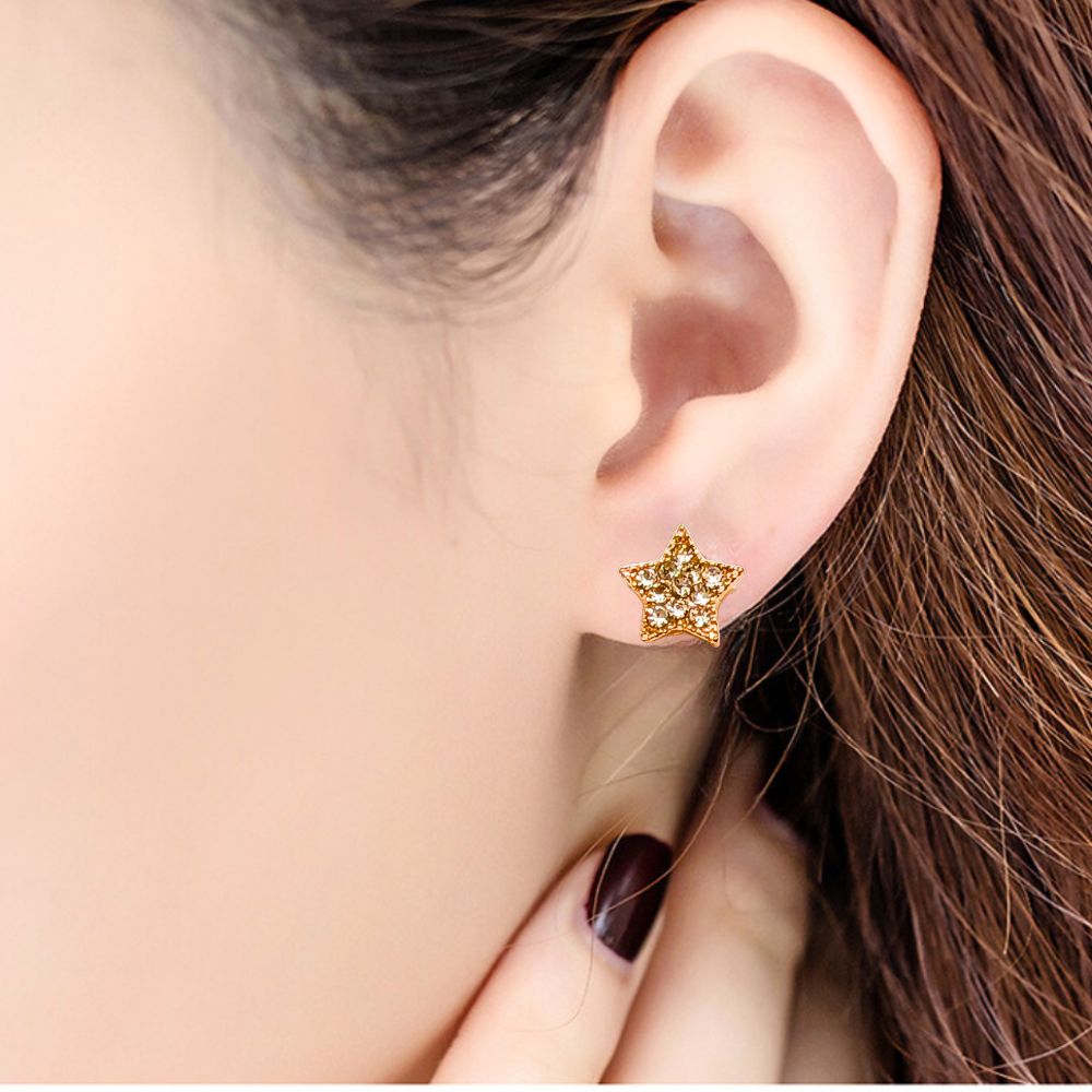 Combo Set Of 7 Pairs Rose Gold Plated Stud Earrings For Women and Girls (Design 4)