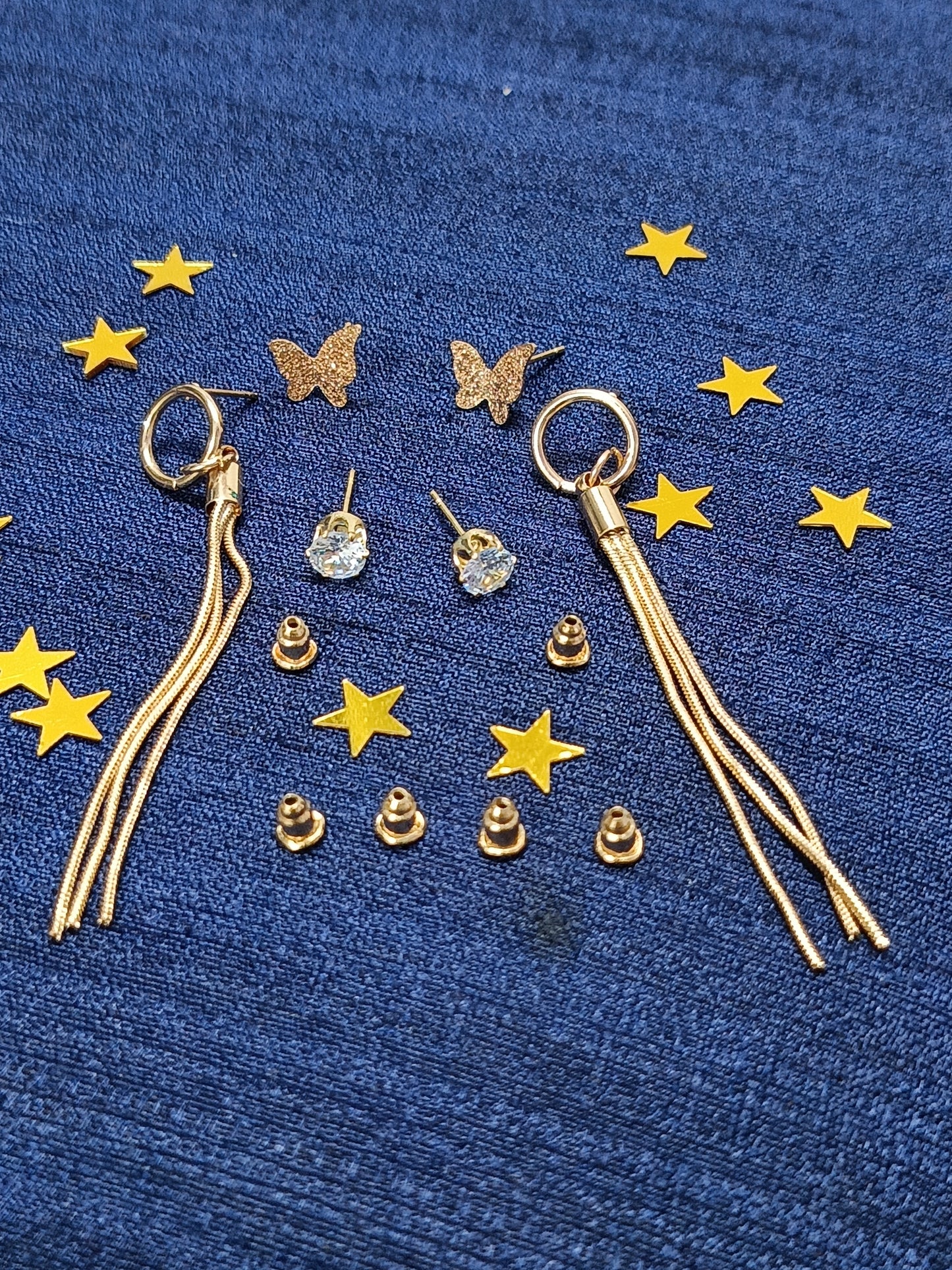 Combo Of 3 Pairs Rose Gold Plated Butterfly Design Earrings For Women & Girls
