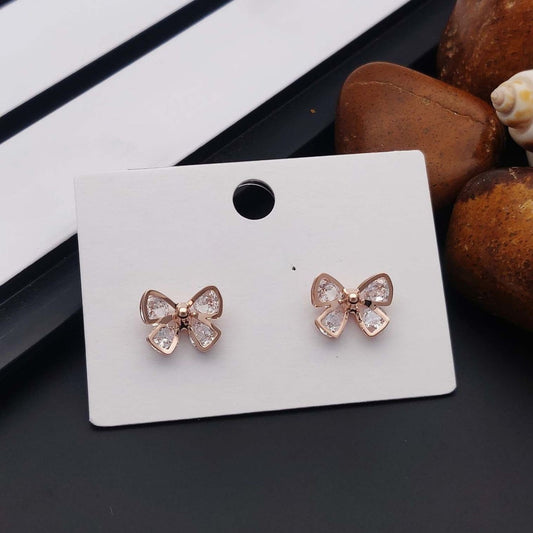 Fancy Bow Earrings (Rose Gold)