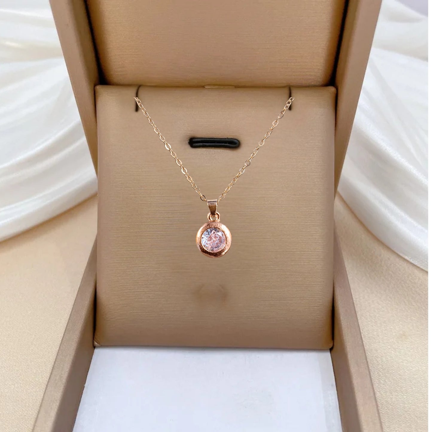 Fashion Stainless Steel American Diamond Pendant Necklace for Girls & Women - Adjustable Chain, Ideal for Daily Wear Design 4