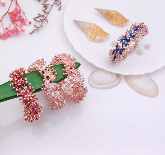 Fancy Stretchable Bracelet (Rose Gold Plating) - Colors Available.